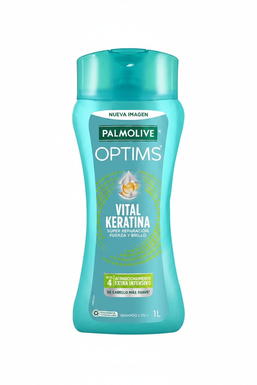 Shampoo Palmolive Optims VITAL KERATINA 4 Acondicionamiento Extra Intensivo Cont. 1LT