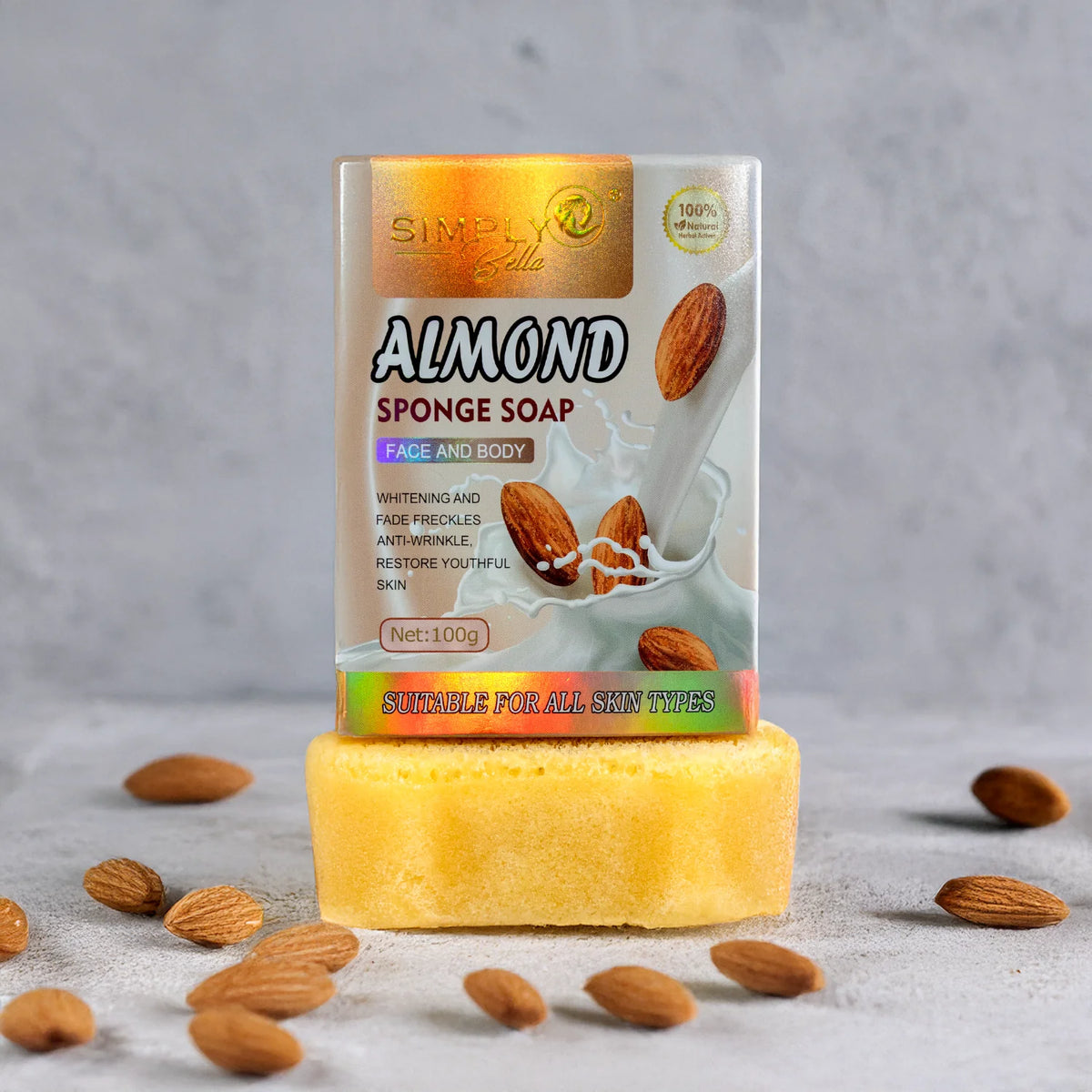 SIM061 Simply Bella Almond Sponge Soap (1PCS)