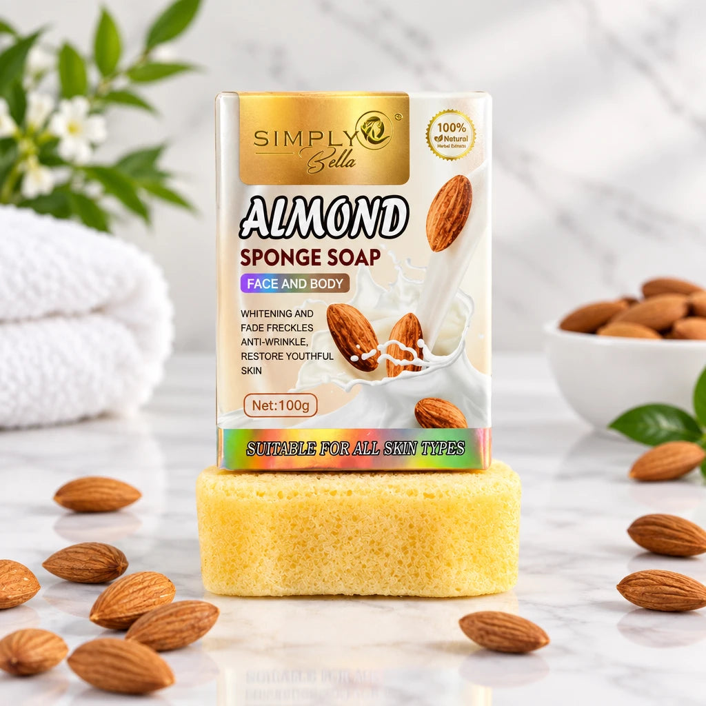 SIM061 Simply Bella Almond Sponge Soap (1PCS)