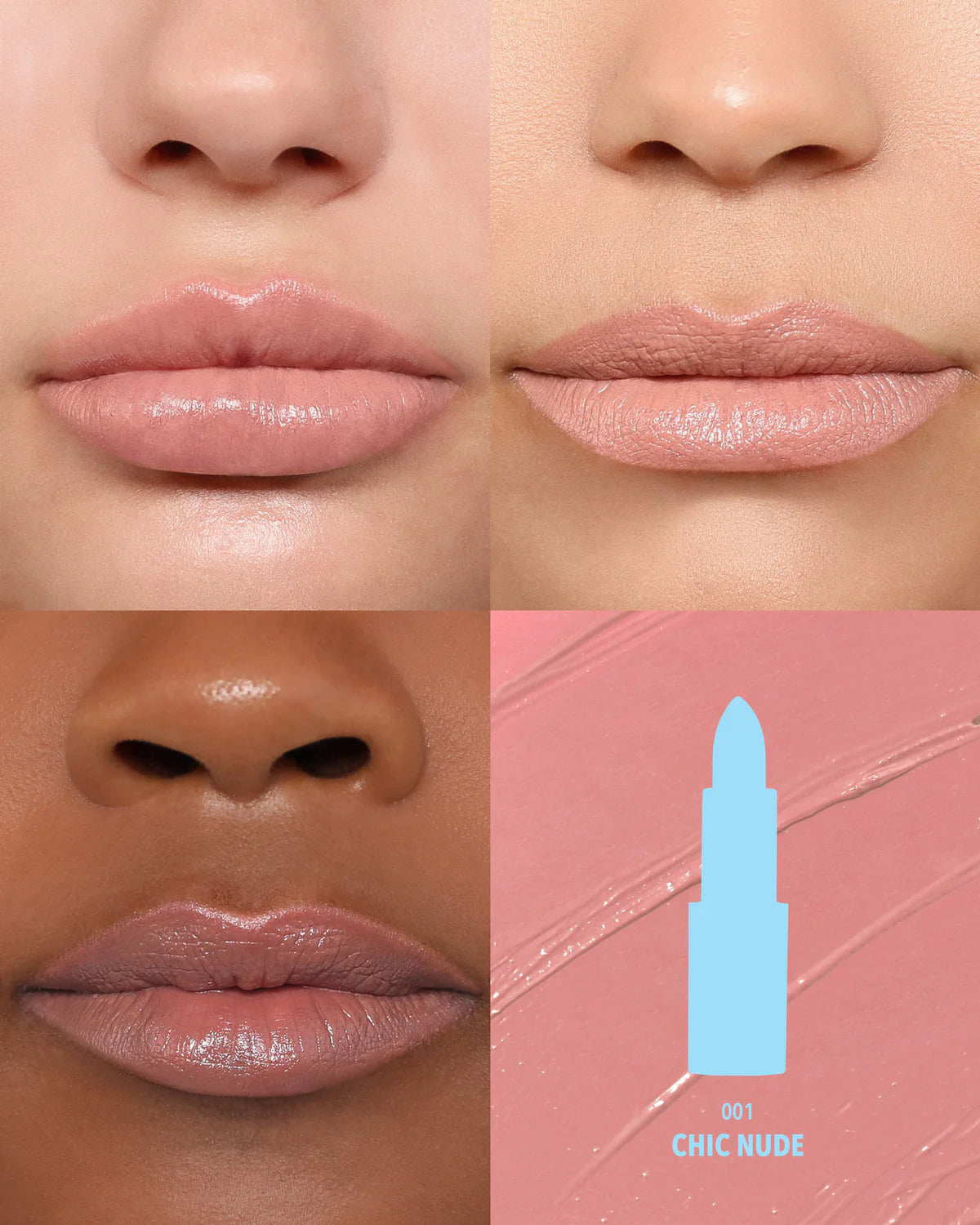 Moira Chic Satin Lipstick (001, Chic Nude) 3PCS SET (PRE-SALE)