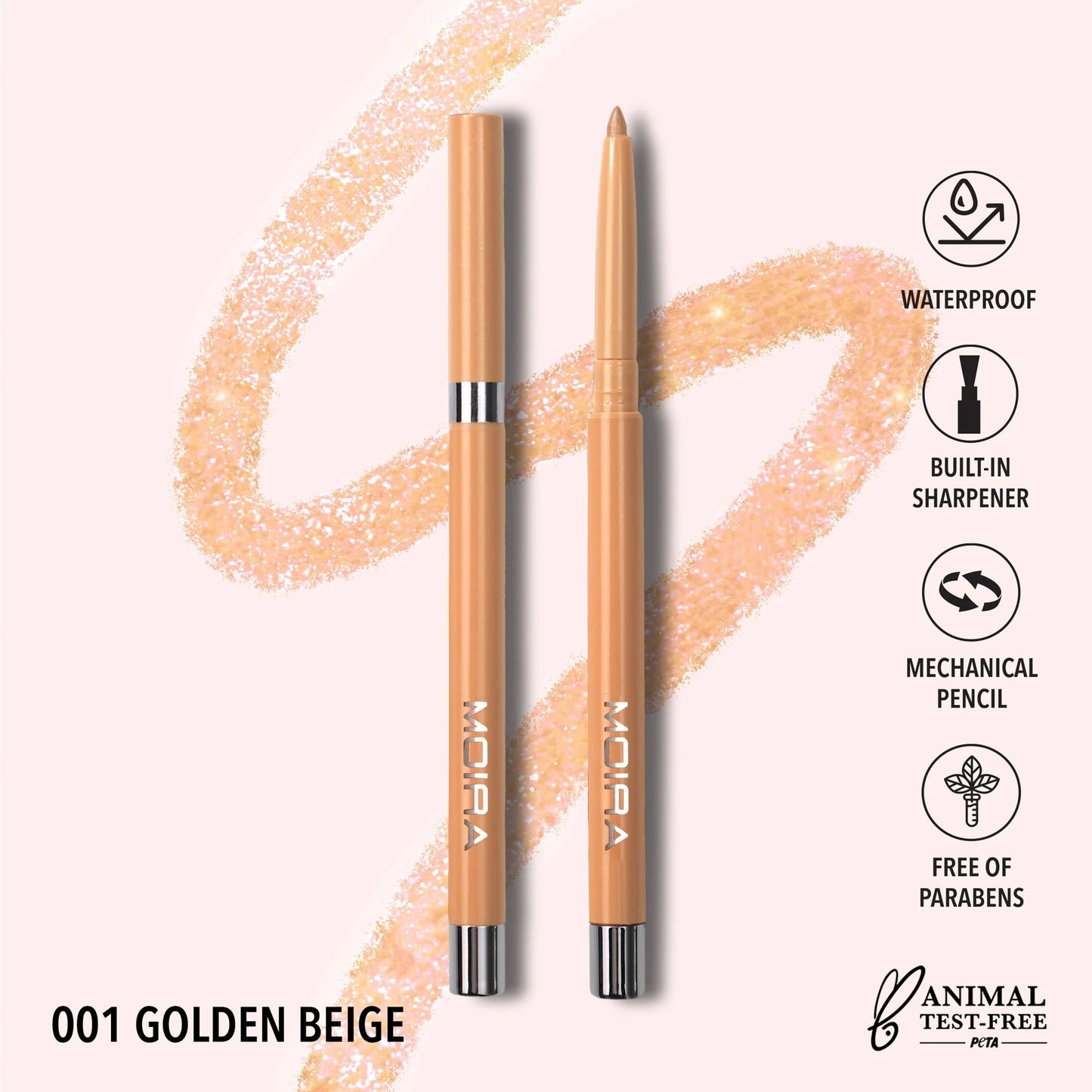 Moira Statement Shimmer Liner (SSL001, Golden Beige) 3pc Bundle