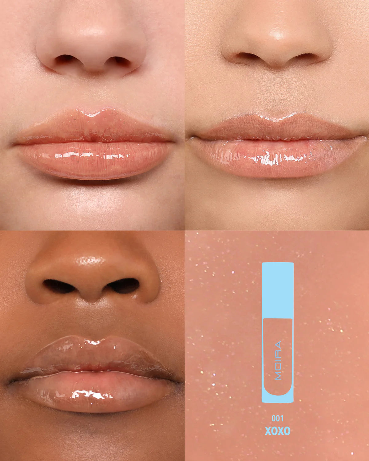 Moira Lip Chic Shimmer Gloss (001, XOXO) 3PCS SET ( PRE- SALE)