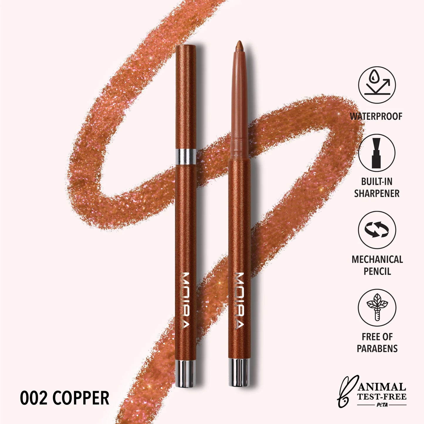 Moira Statement Shimmer Liner (SSL002, Copper) 3pc Bundle