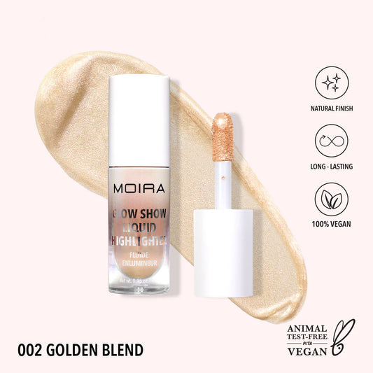 Moira Glow Show Liquid Highlighter (GSLH002, Golden Blend) 3pc Bundle