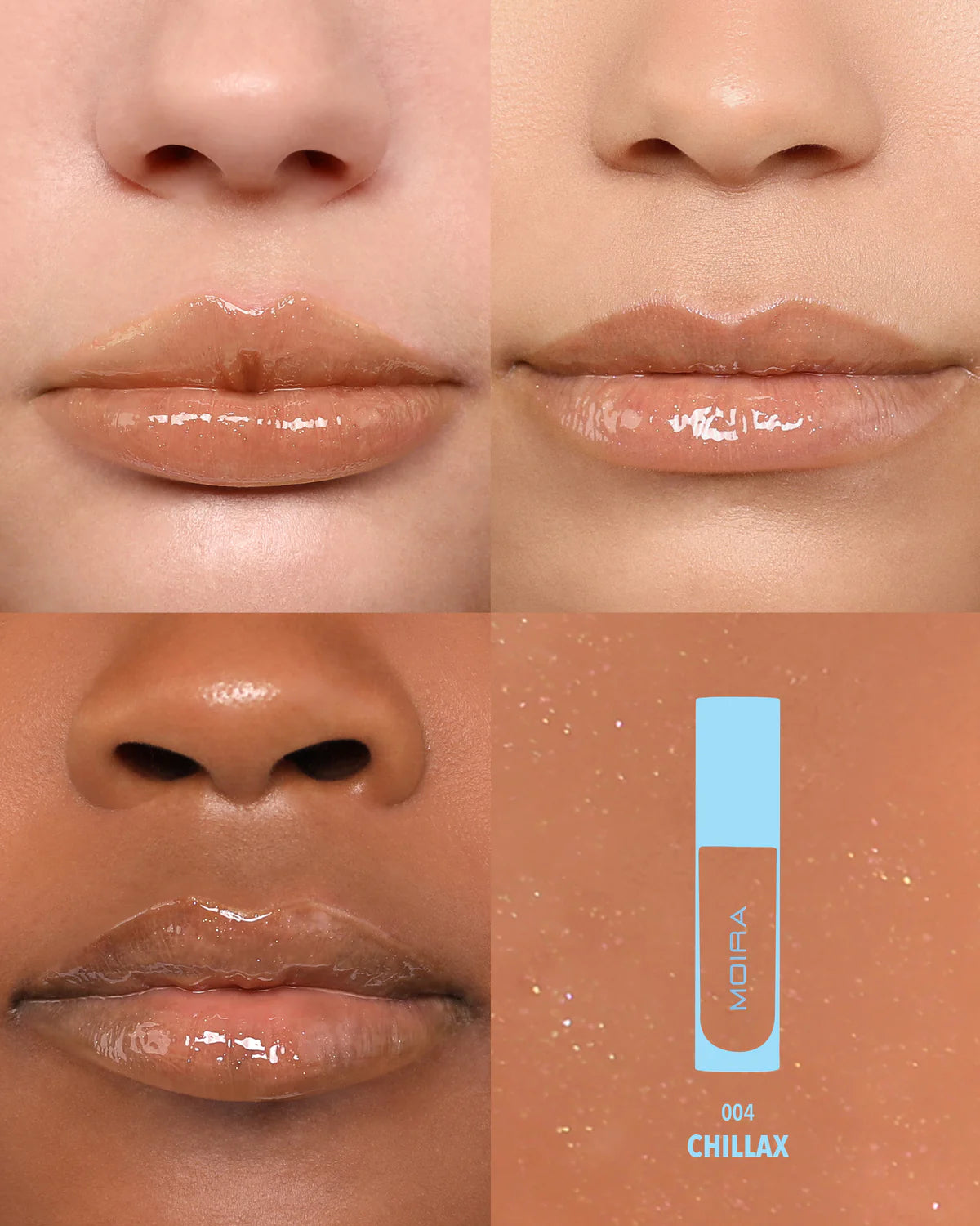 Moira Lip Chic Shimmer Gloss (004, Chillax) 3PCS SET ( PRE - SALE )