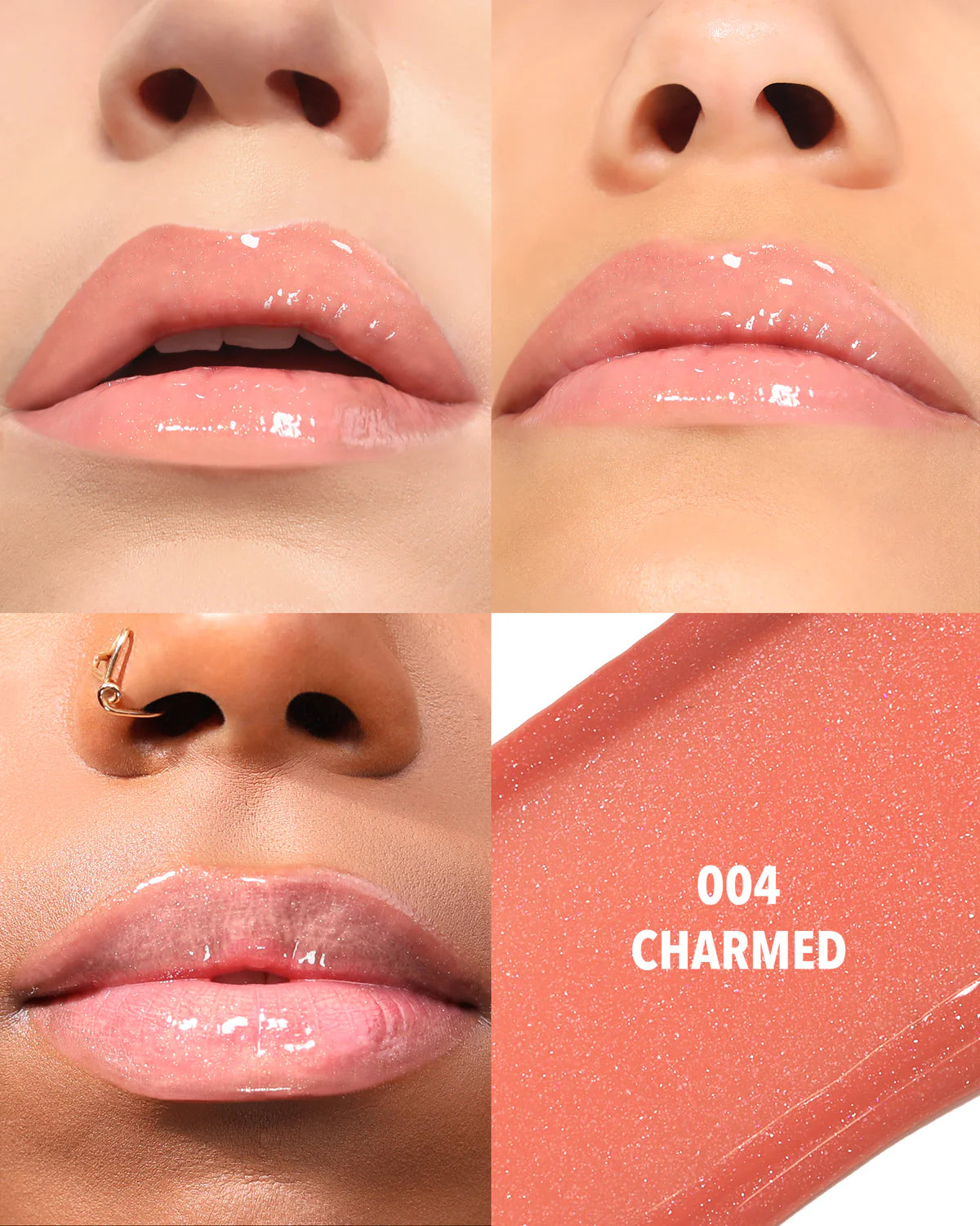 Moira Lip Glaze Lip Oil Plumper (LOP004, Charmed) 3pc Bundle