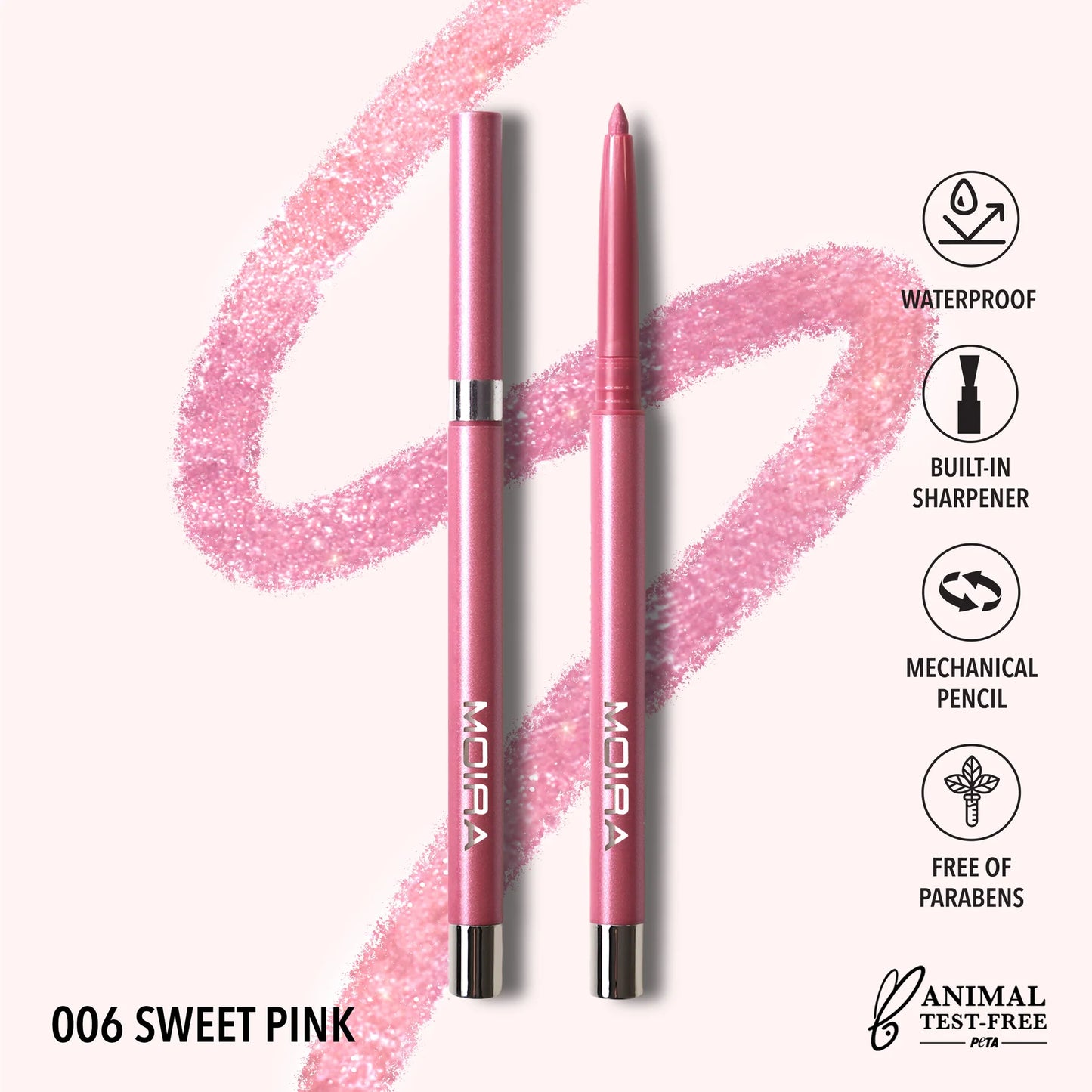 Moira Statement Shimmer Liner (SSL006, Sweet Pink) 3pc Bundle