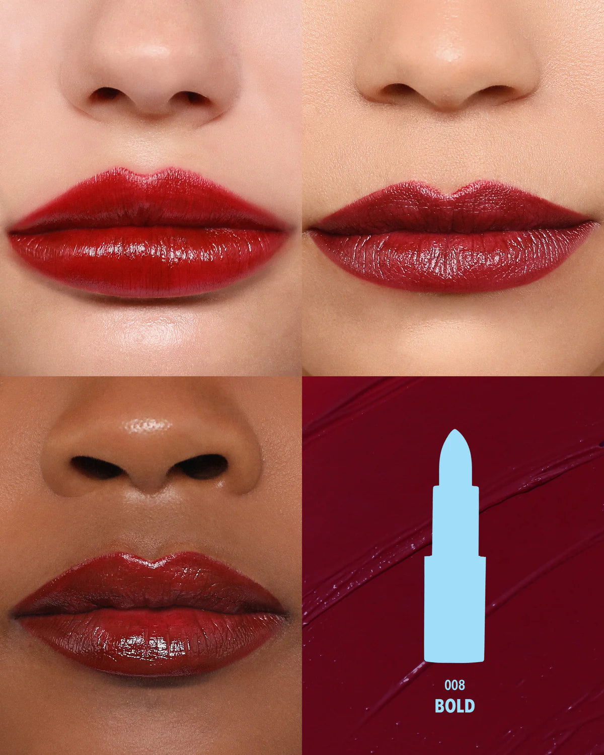 Moira Chic Satin Lipstick (008, Bold) 3PCS BUNDLE  (PRE-SALE)