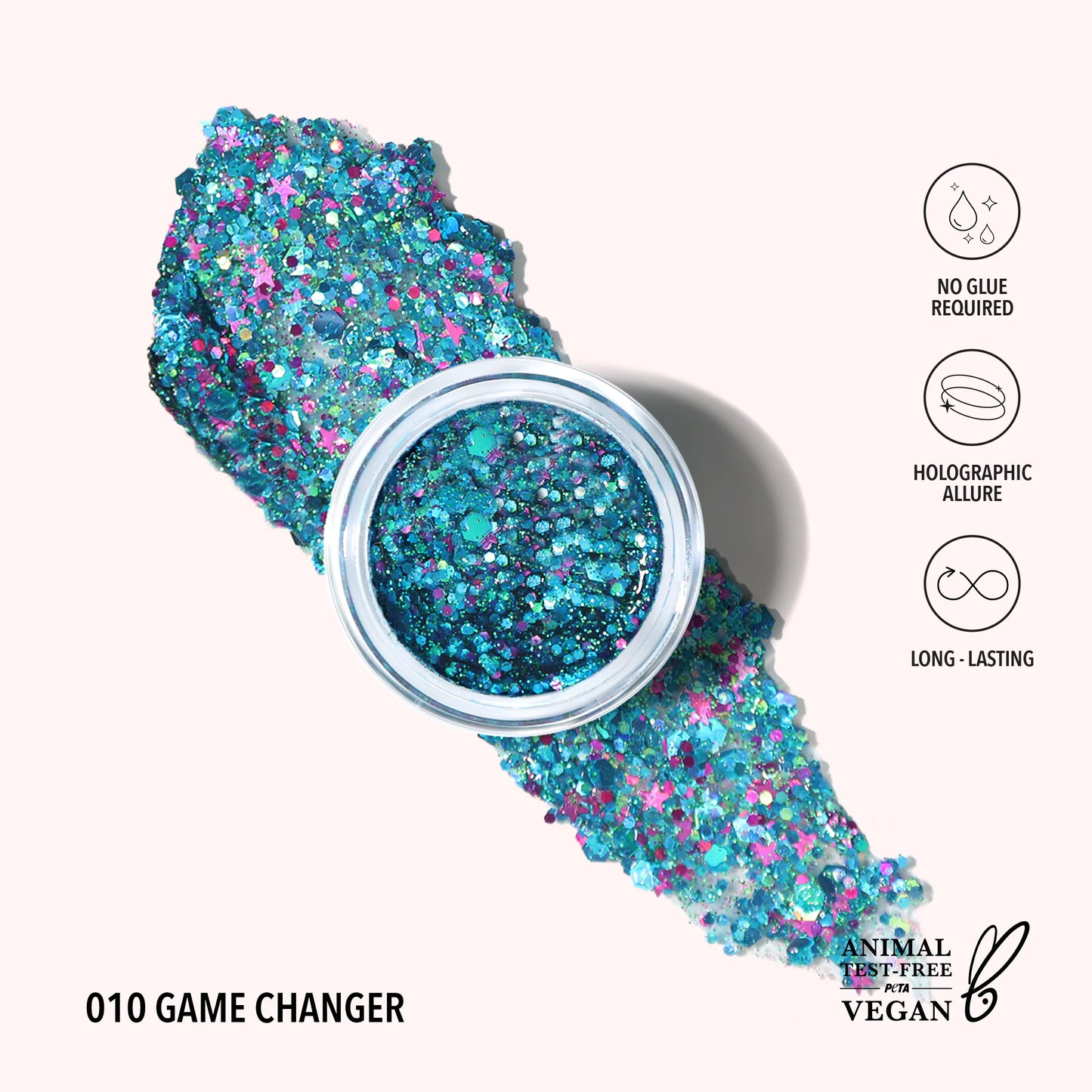 Hologram Glitter Gel (010, Game Changer) 3pc Bundle
