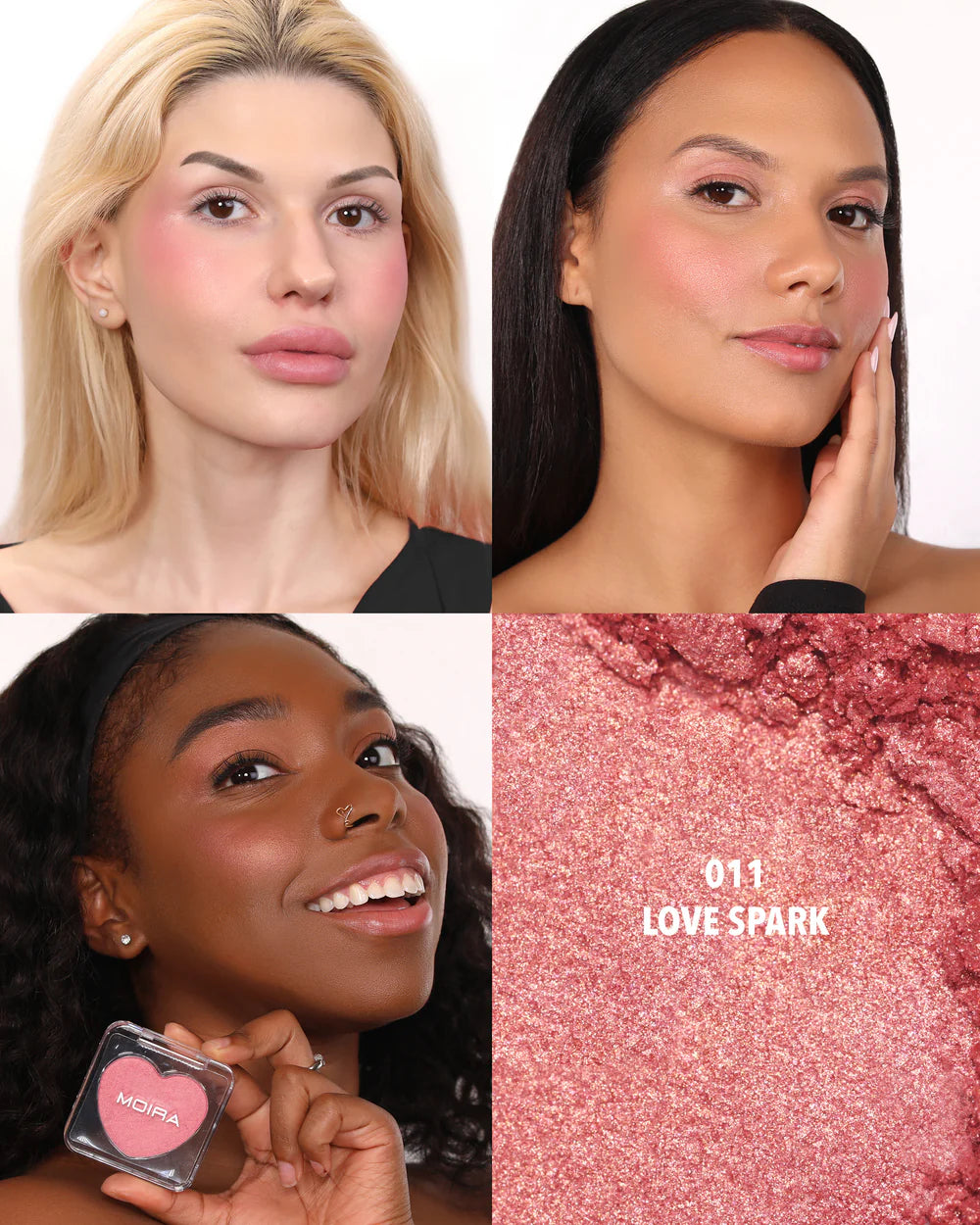 Moira Love Spell Powder Blush (LSPB011, Love Spark) 3pc Bundle