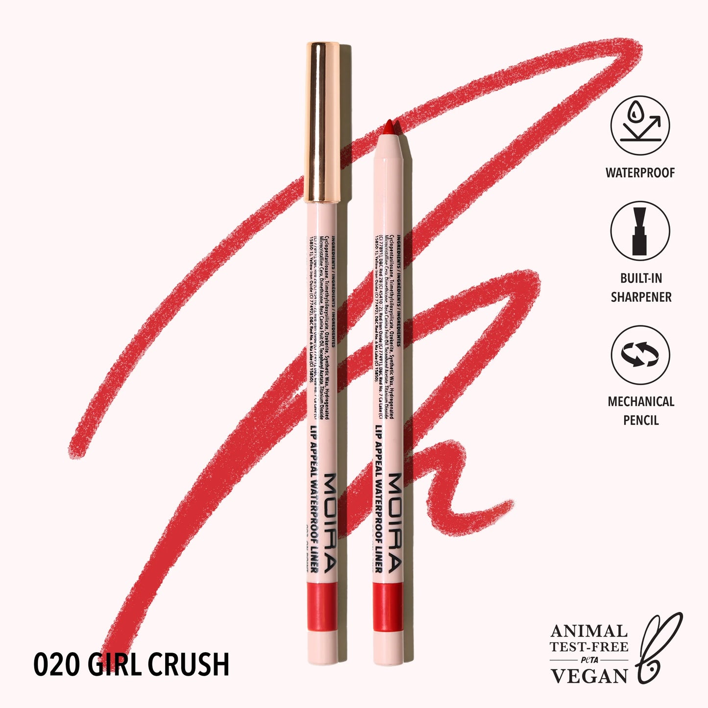 Lip Appeal Waterproof Liner (020, Girl Crush) 3pc Set