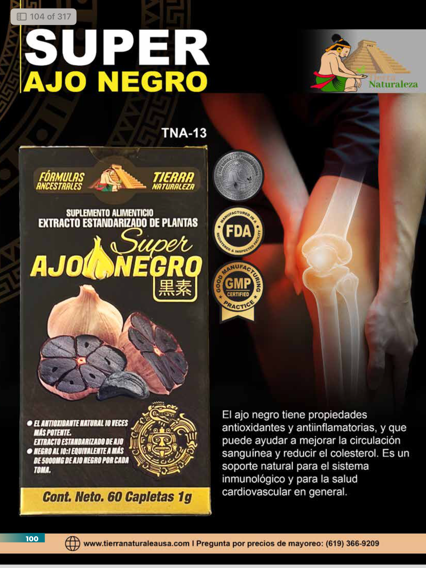 TNA-13 Ajo Negro Cont. 60 Capletas