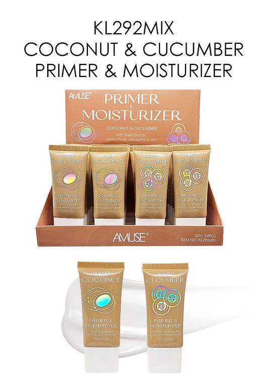 KL292MIX - Amuse Primer & Moisturizer Coconut & Cucumber  Display