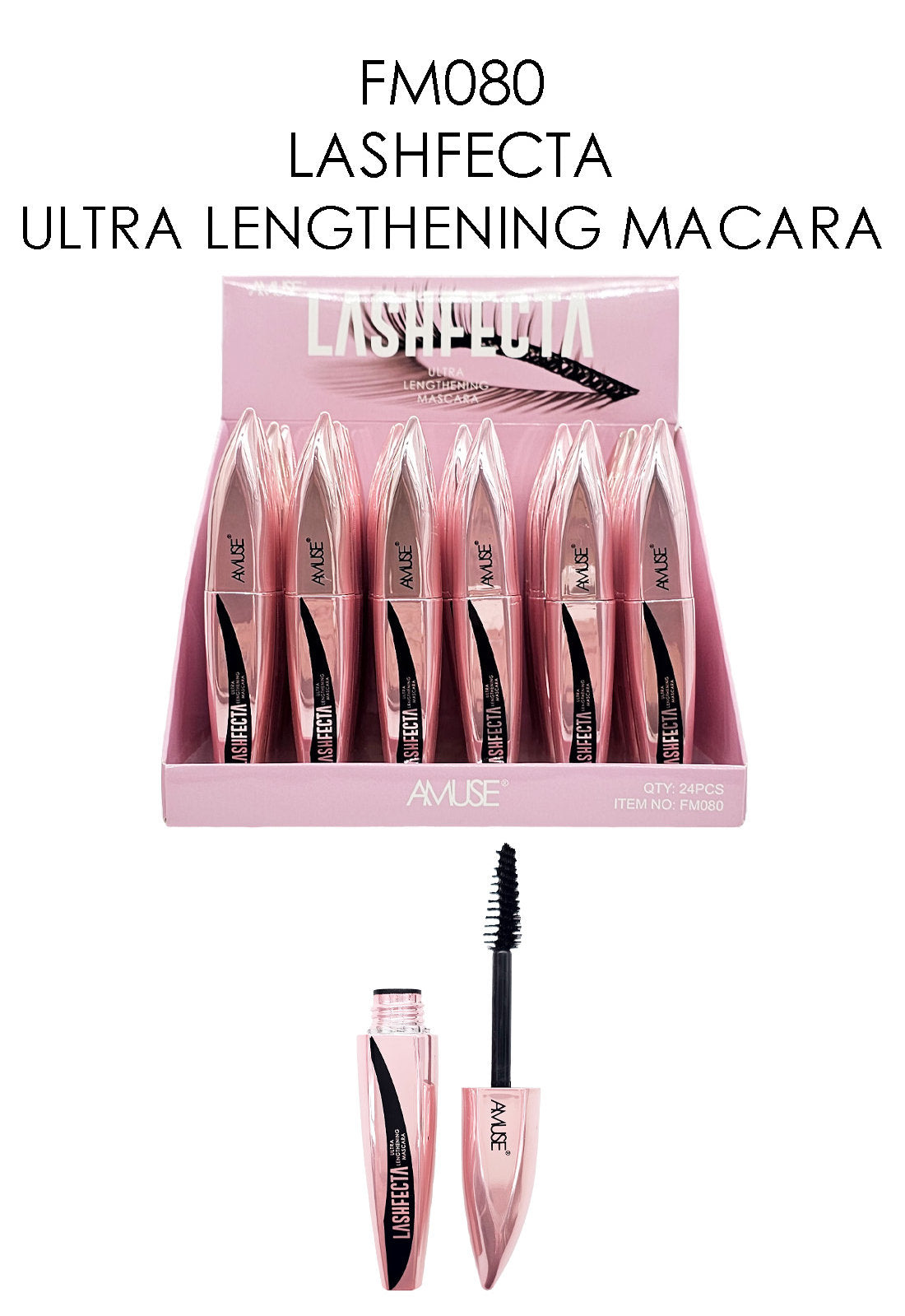FM080 Amuse Lashfecta Ultra Lengthening Mascara Display