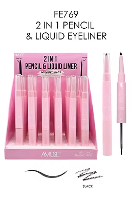 FE769 Amuse 2 In 1 Pencil & Liquid Eyeliner Display