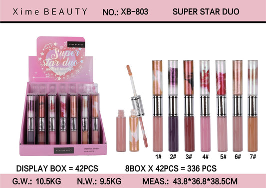 XB-803 Xime Beauty Super Star Duo Lipstick/Eyeshadow 7pc Bundle
