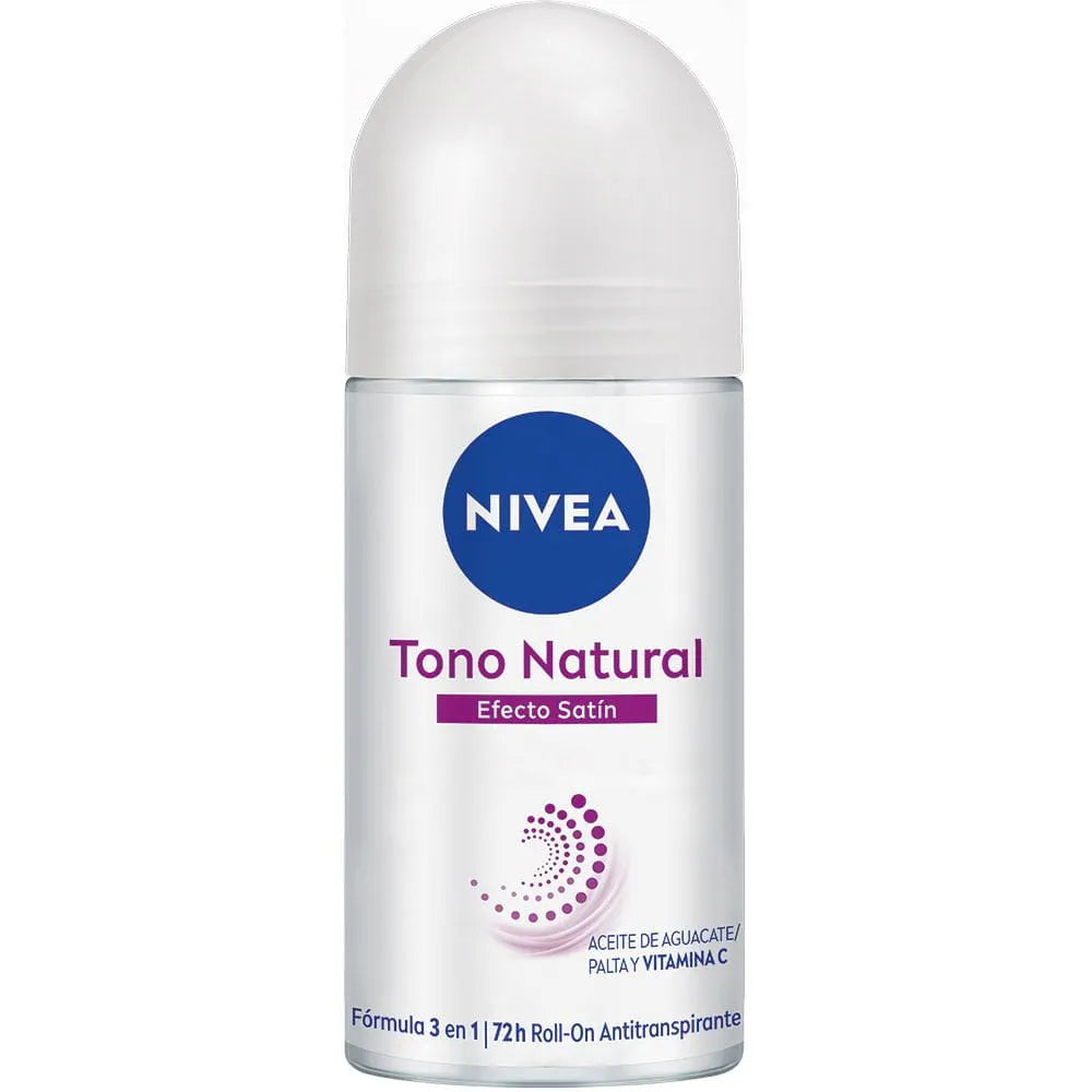 Nivea Tono Natural Formula 3 en 1 Antiperspirant Deodorant Roll On - Satin Effect 50ml