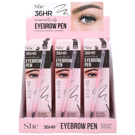 RE1003DB She Makeup Eyebrow Pen 36Hr Dark Brown Display