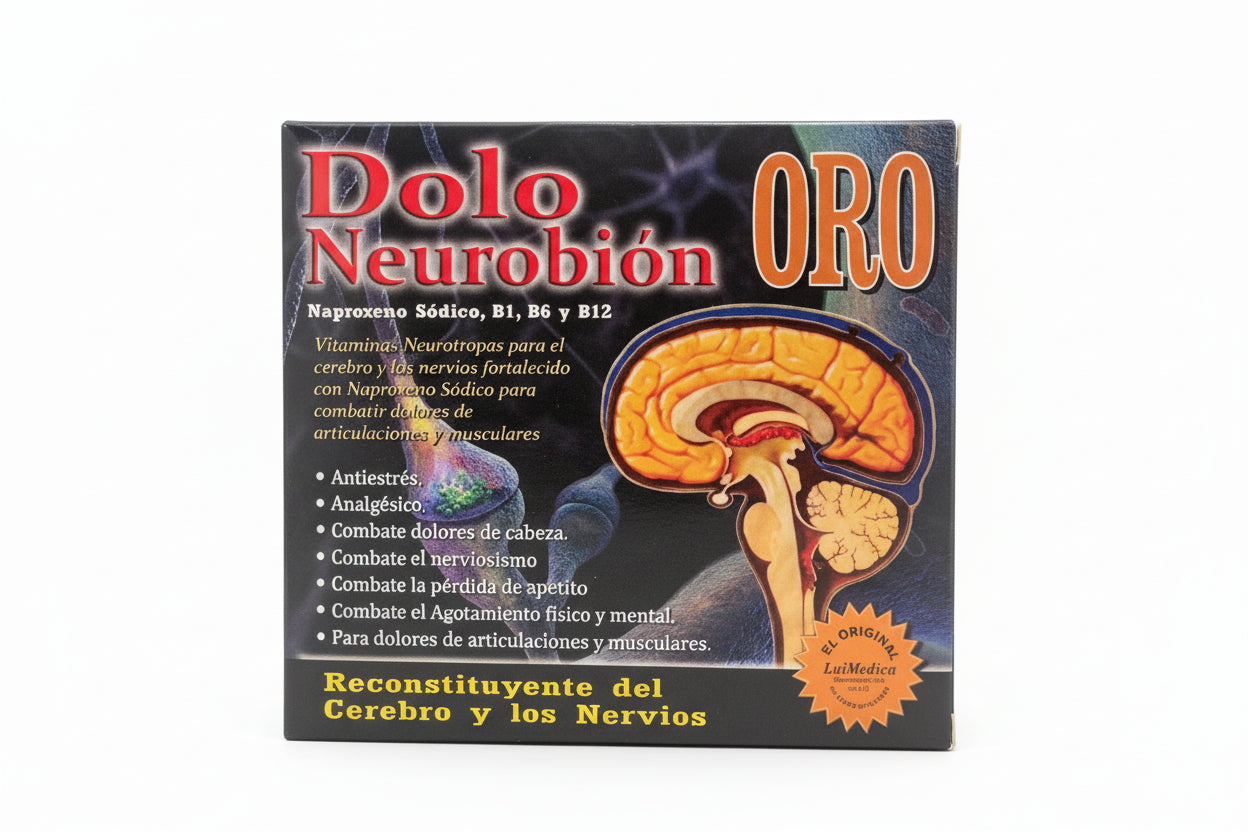 Ampolletas Dolo Neurobion Oro Naproxeno Sodico, B1,B6 Y B12 - 15ML