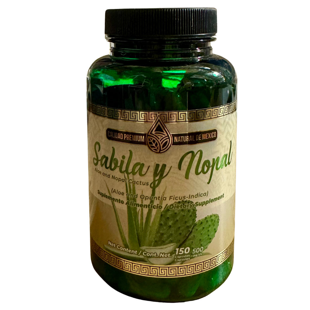 Natural de Mexico Sabila y Nopal Cont. 150 Capsulas