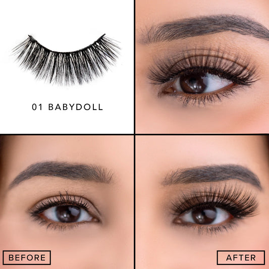 #280 Italia Deluxe Lash Out 3D Mink Lashes 12pc Set - 01 Baby Doll