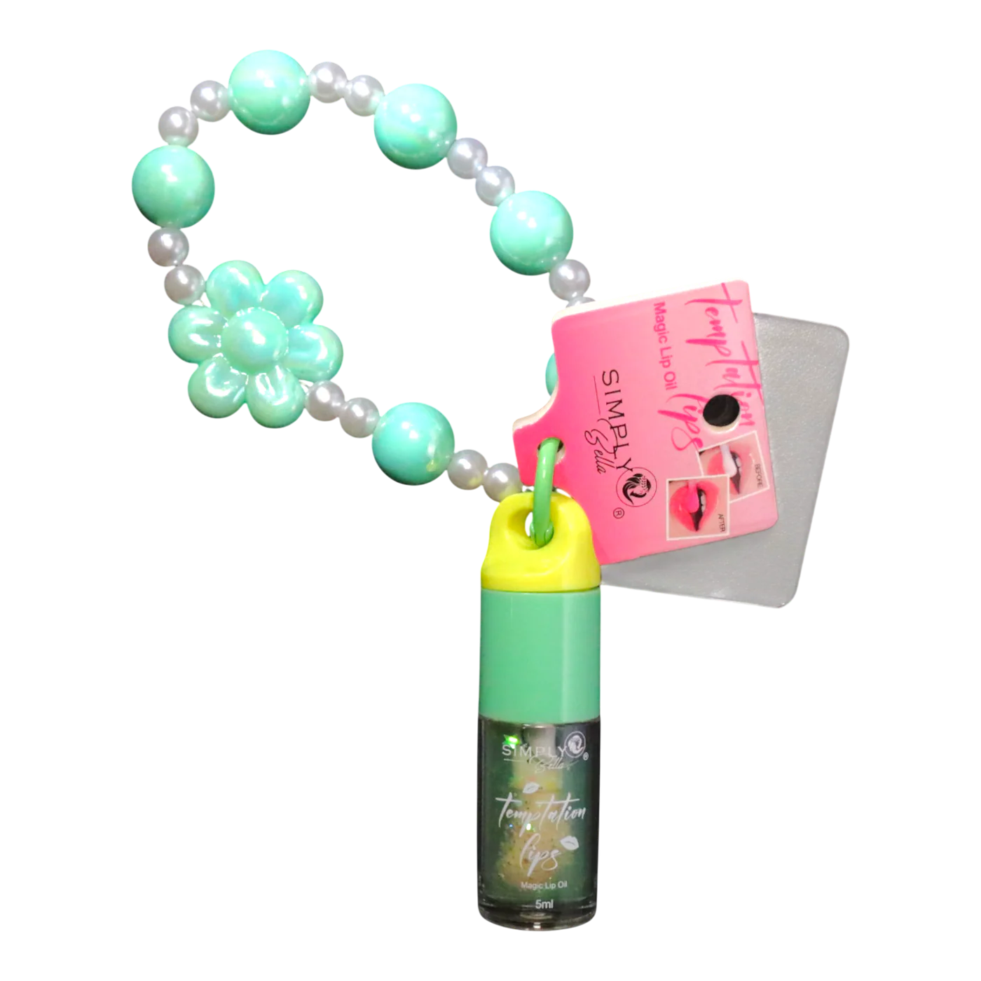 S105 - Simply Bella Temptation Lips – Magic Lip Oil with Beaded Bracelet Display