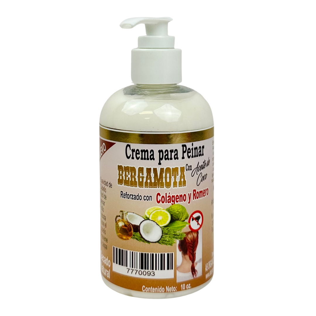 Crema de Bergamota con Aceite de Coco para Peinar 10oz