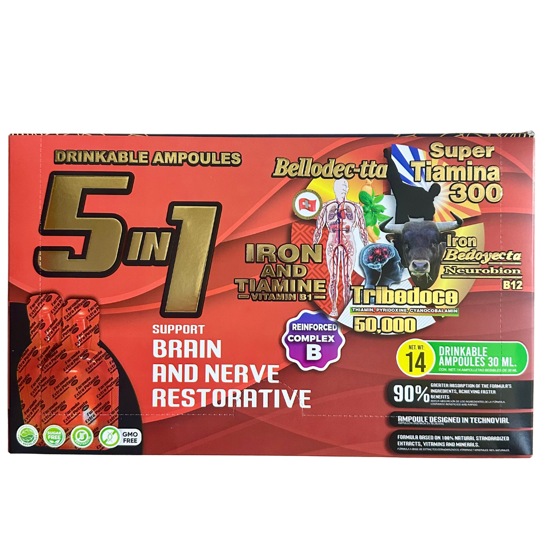 Natural de Mexico Ampolletas Bebibles 5 en 1 Cont. 14 Ampolletas