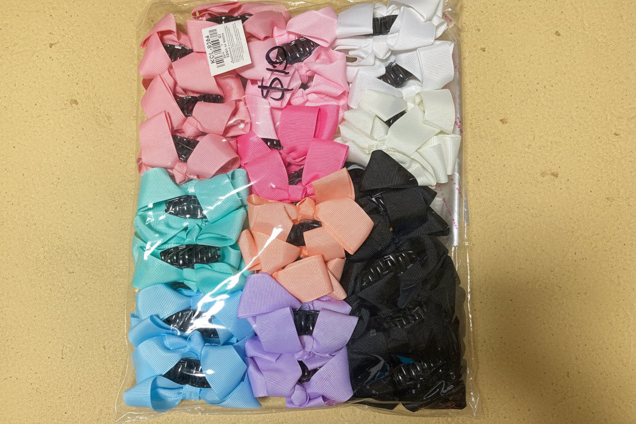 KCL-9264 Bow Hair Clips 24PC Pack