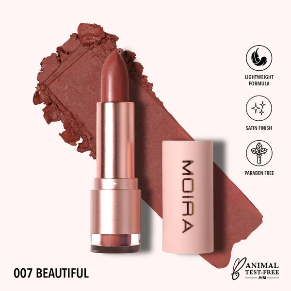 Moira Lip Goddess Lipstick (007, Beautiful) 3pc Bundle