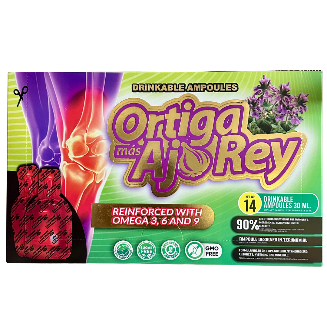 Natural de Mexico Ampolletas Ortiga mas Ajo Rey Cont. 14 Ampolletas