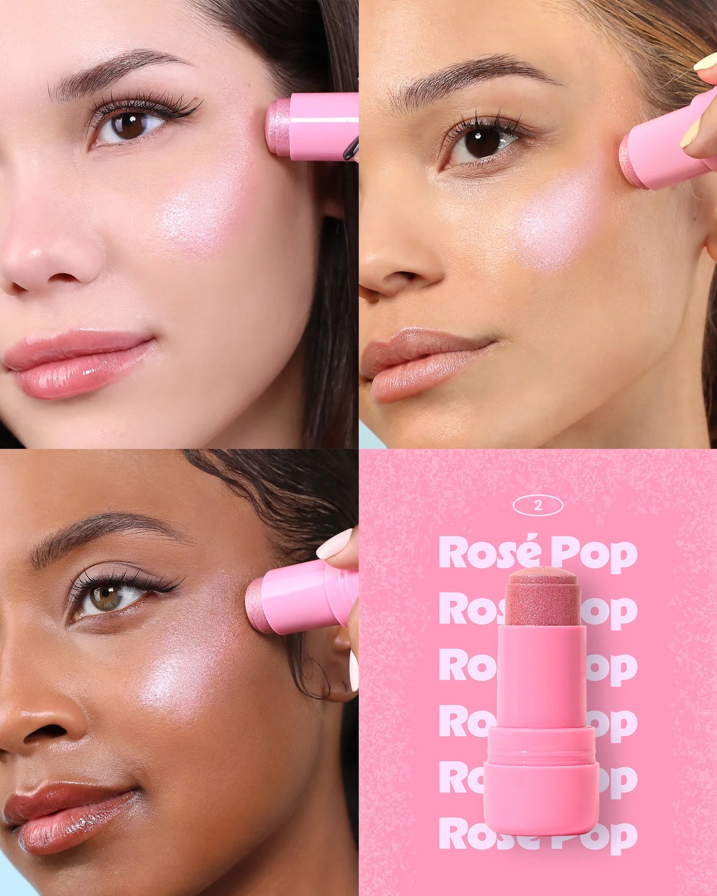 Moira Icy Glow Jelly Stick (IJS002, Rose Pop) 3pc Bundle
