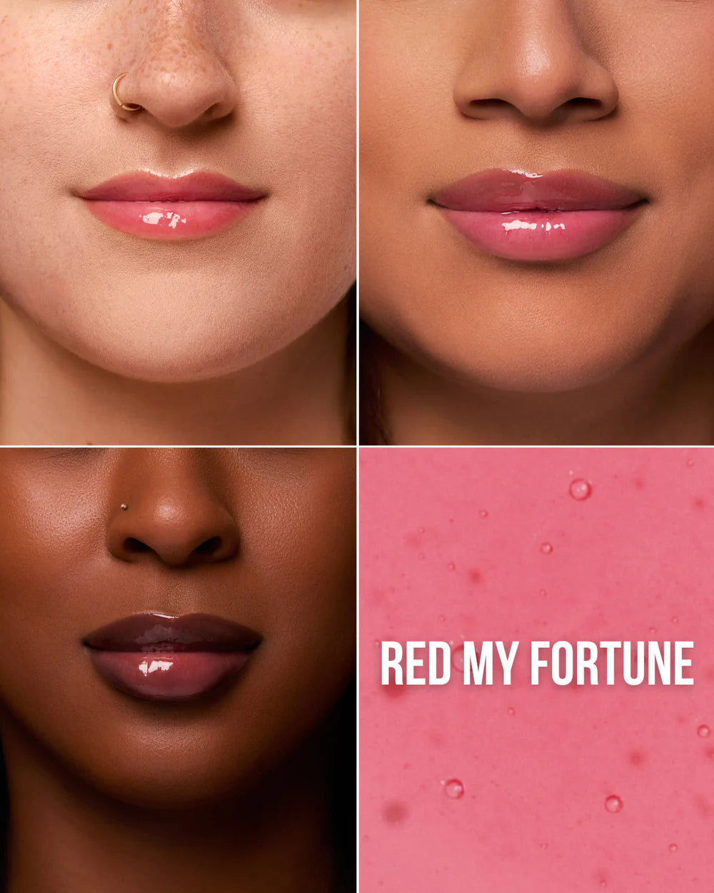 Beauty Creations Tinted Luxe Lip Oil (TLXL7, Red My Fortune) 3pc Bundle