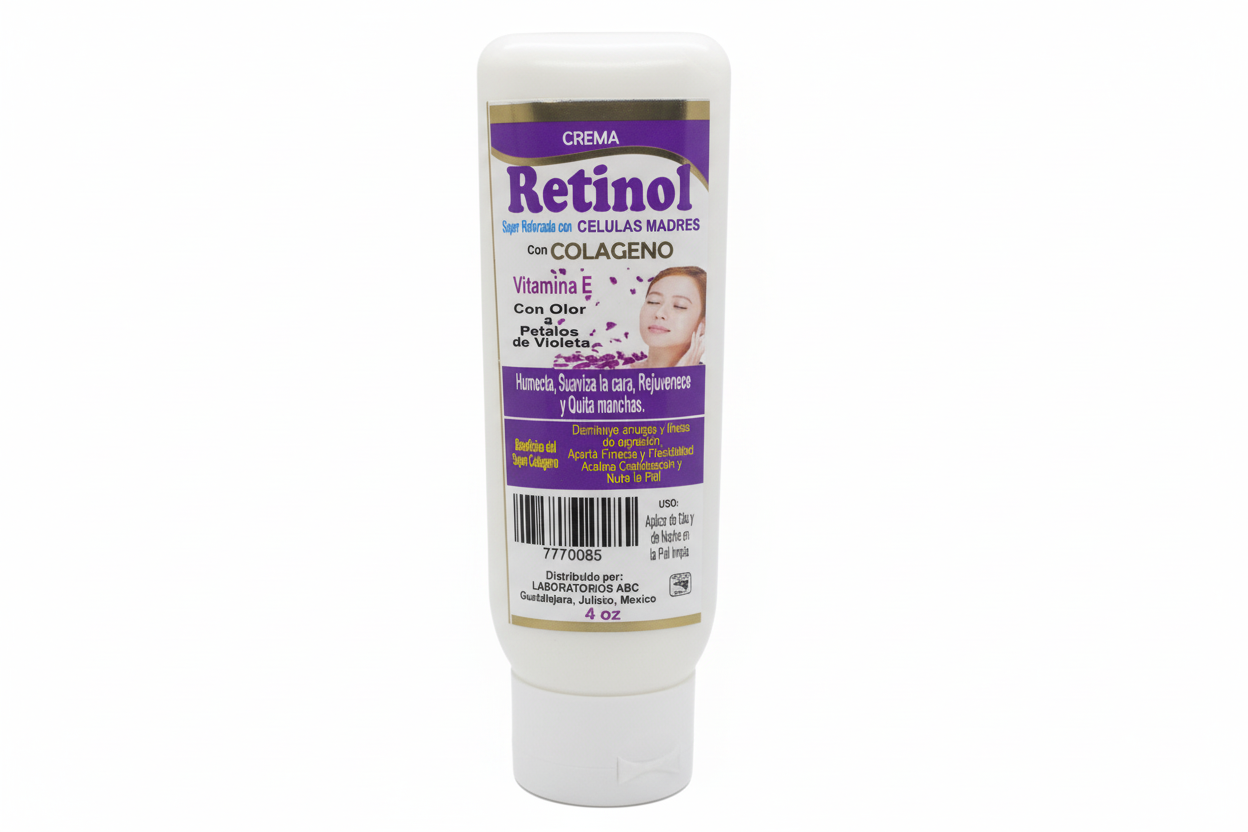 Crema de Retinol con Colageno Super Reforzada con Celulas Madres 4OZ