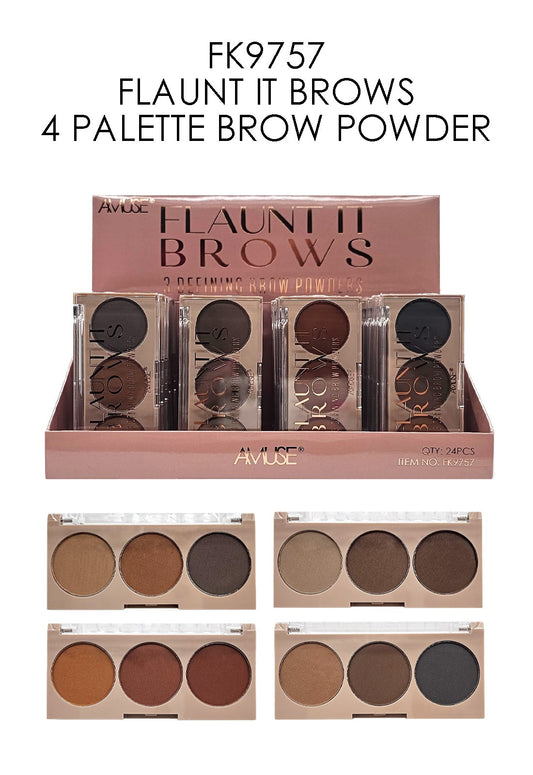 FK9757 Amuse Flaunt It Brows 4 Palette Brow Powder Display