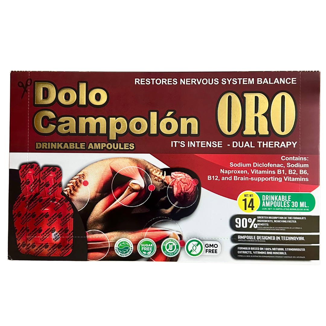 Natural de Mexico Ampolletas Bebibles Colo Campion Oro Cont. 14 Ampolletas