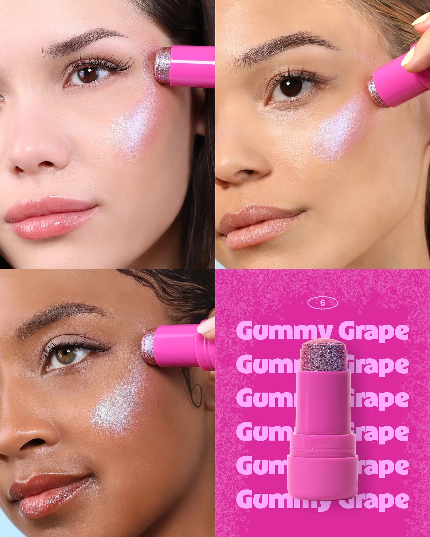 Moira Icy Glow Jelly Stick (IJS006, Gummy Grape) 3pc Bundle