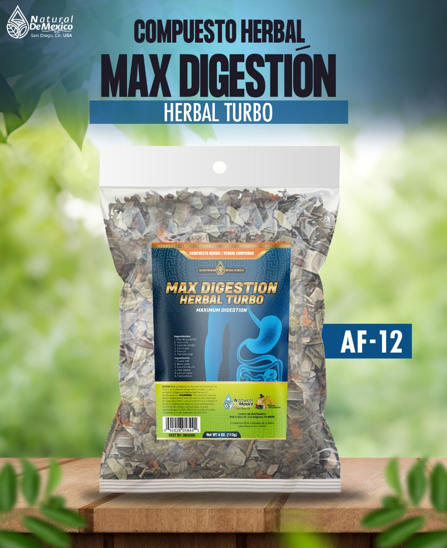 AF-12 Max  Digestión Turbo Compuesto Herbal 4oz