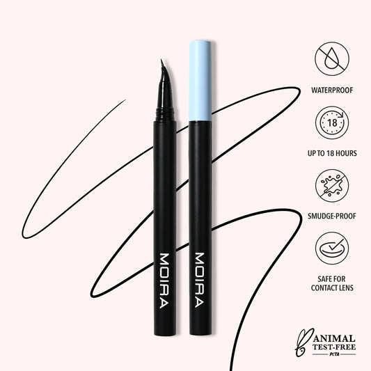 Moira Angled Liquid Liner (ALL001, Black) 3pc Bundle