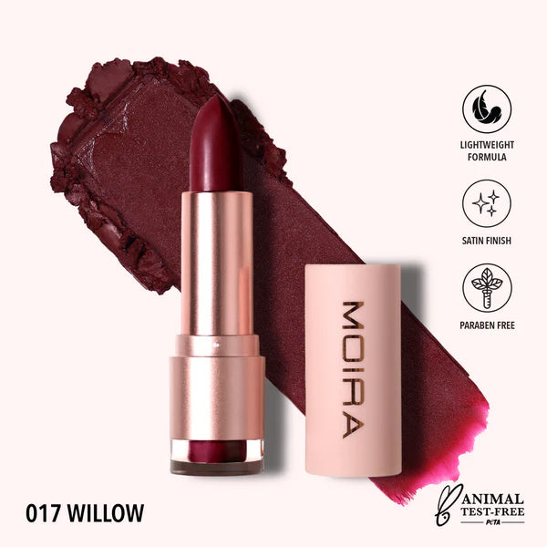Moira Lip Goddess Lipstick (017, Willow) 3pc Bundle