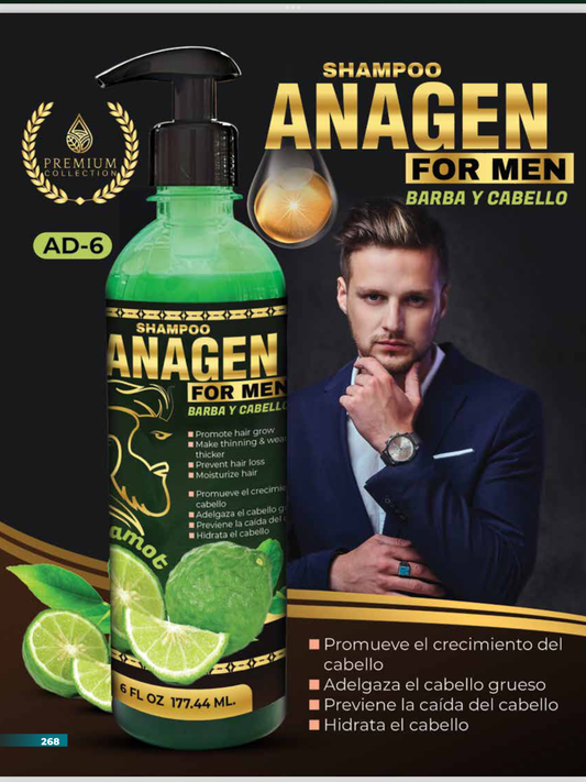 AD-6 Shampoo Anagen Para Barba Y Cabello De Hombres