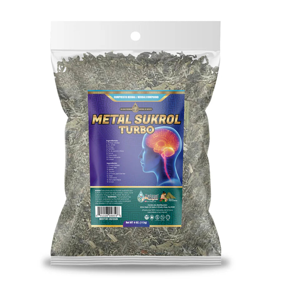 AF-21 Metal Sukrol Memoria, Memory Focus Herbal Tea 4 oz. 113 gr. Soporte Natural para la Memoria