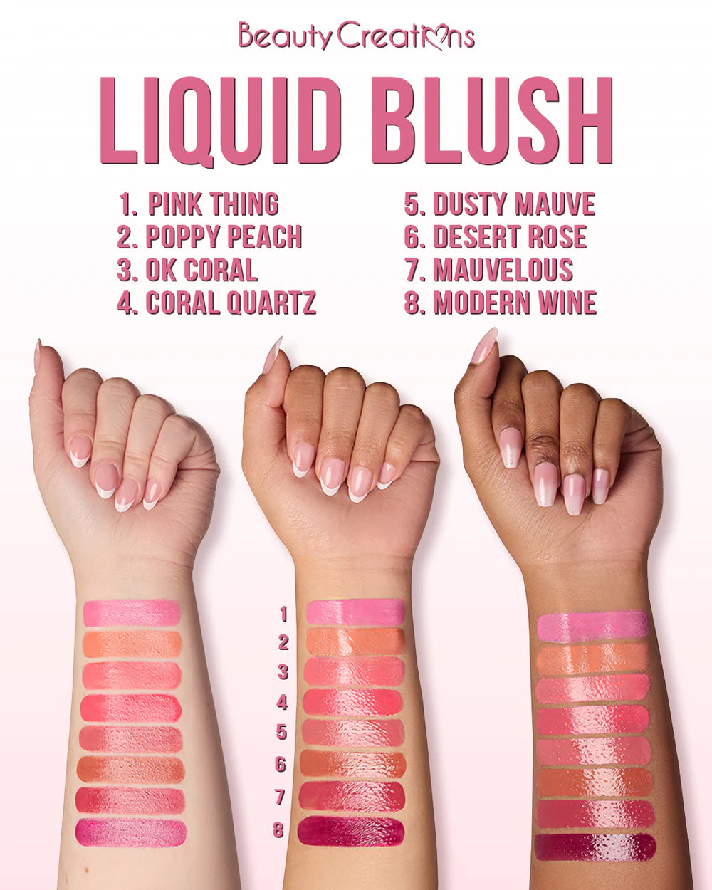 Beauty Creations Liquid Blush (LQBL8, Modern Wine) 3pc Bundle