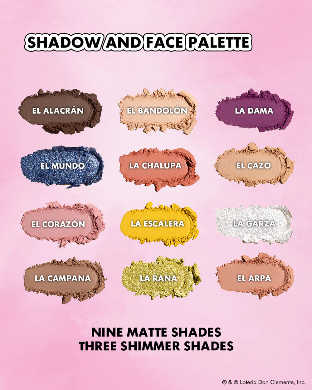 Beauty Creations - Lotería Don Clemente®️ Shadow & Face Palette (1PC)
