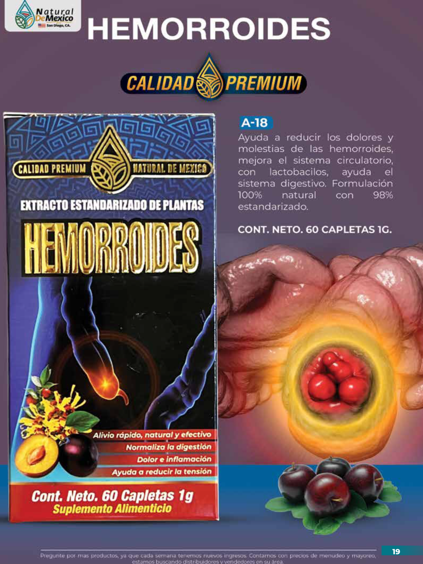 A-18 Hemorroides Cont. 60 Capletas