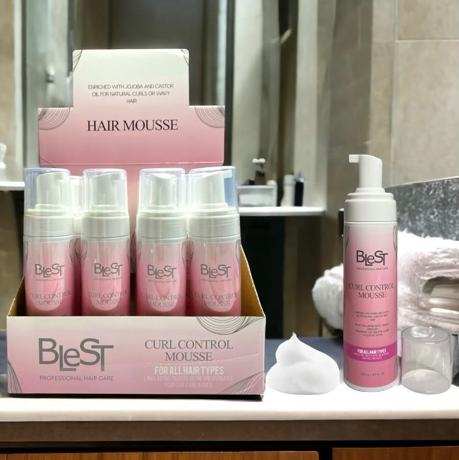 HM-790 Blest Curl Control Mousse with Jojoba & Castor Oil 3pc Bundle