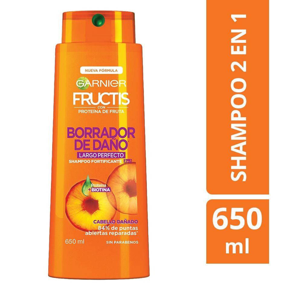 Garnier Fructis Shampoo Borrador de Daño 2 en 1 Cont. 650ml