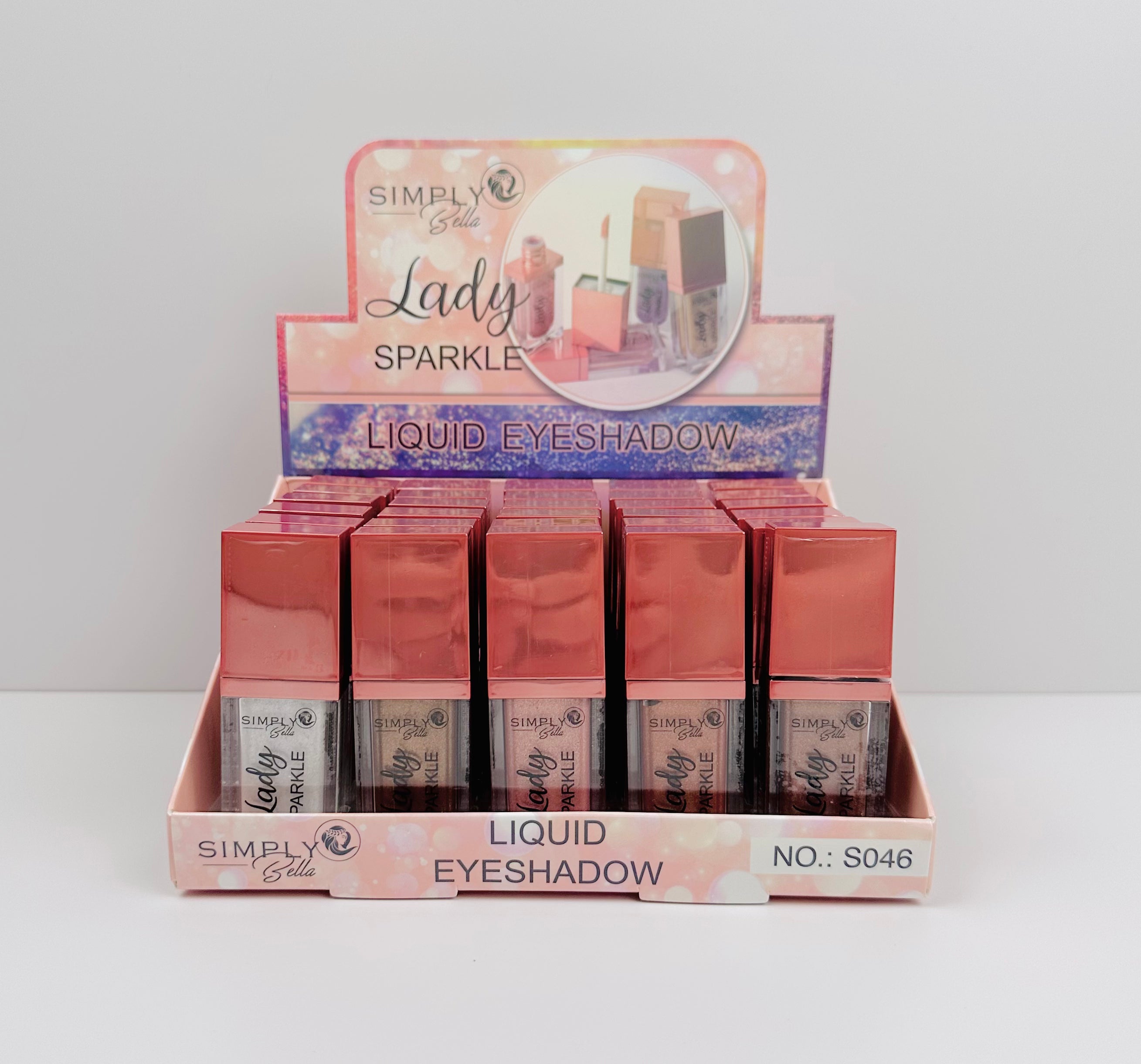 Lady Sparkle Liquid Eyeshadow Nude Tones Display – J Cosmetics Sac