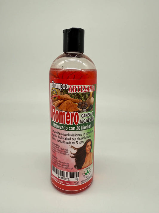 Shampoo Artesanal - Romero Con Canela Y Ajo Negro 16Oz