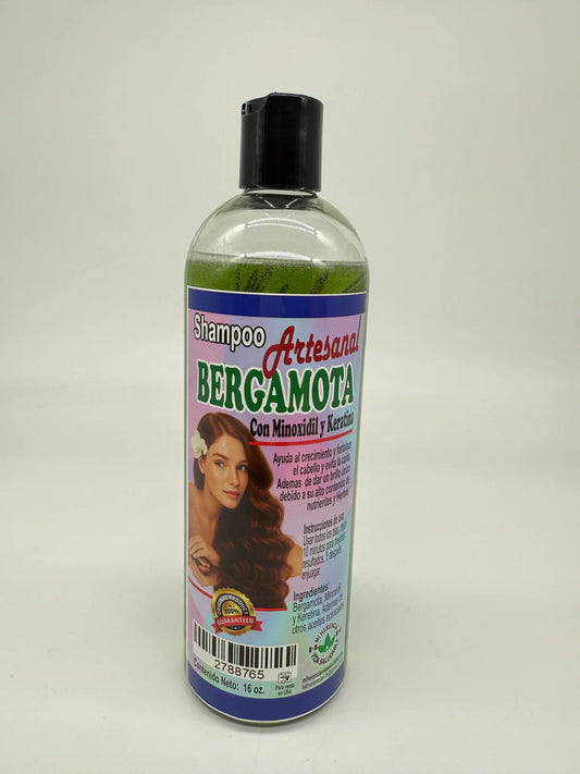 Shampoo Artesanal - Bergamota Con Minoxidil Y Keratina 16Oz